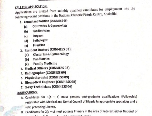 NOFIC Vacancies: Internal and External Advertisement